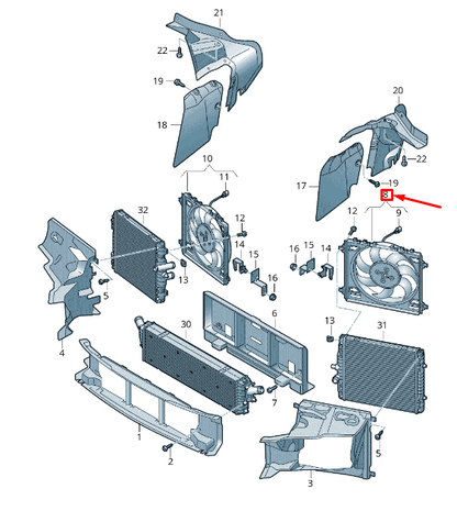 new audi r8 4s left engine radiator fan with fan ring 4s0121203c original