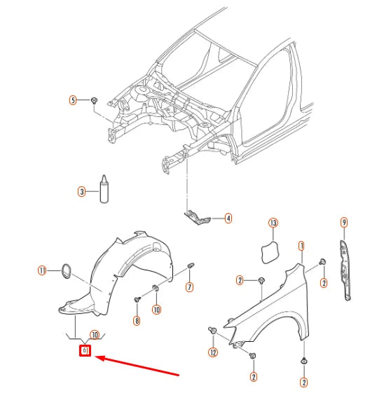 NEW VOLKSWAGEN JETTA A6 FRONT LEFT WHEEL HOUSING LINER 5C6805911Q