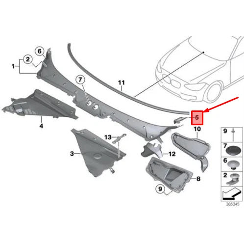NEW BMW 1 F20 LEFT APRON COVER 51717308091 ORIGINAL