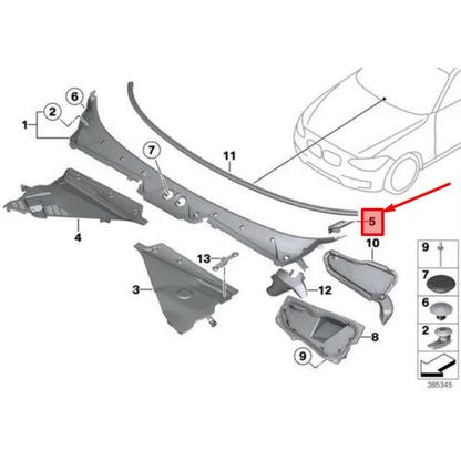 NEW BMW 1 F20 LEFT APRON COVER 51717308091 ORIGINAL