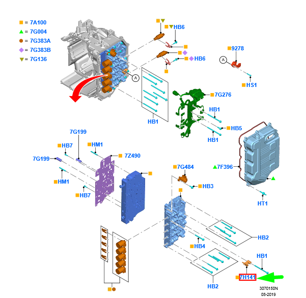 new ford kuga mk3 transmission oil temp sensor 2304864 j1kp-7h141-ab original