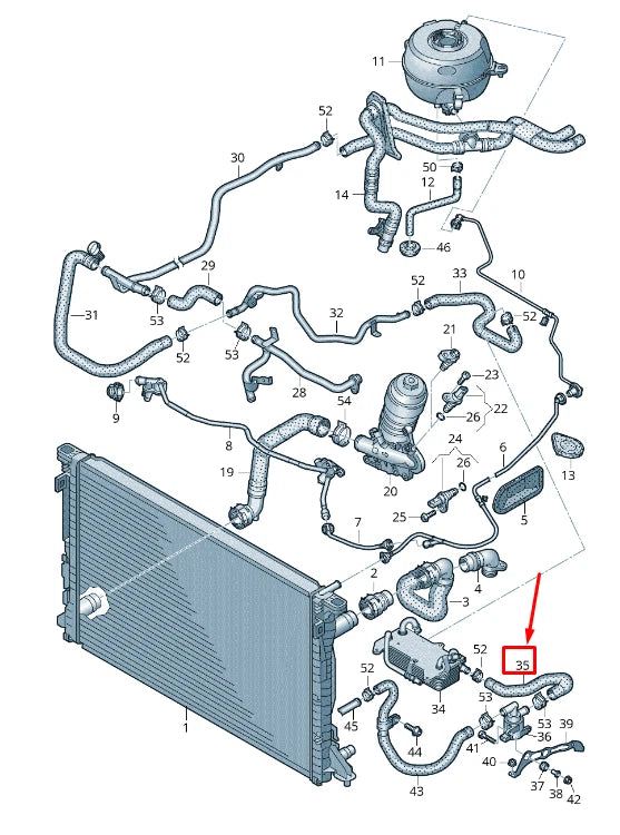 NEW AUDI A6 4A C8 ENGINE COOLANT HOSE 4K0121448L
