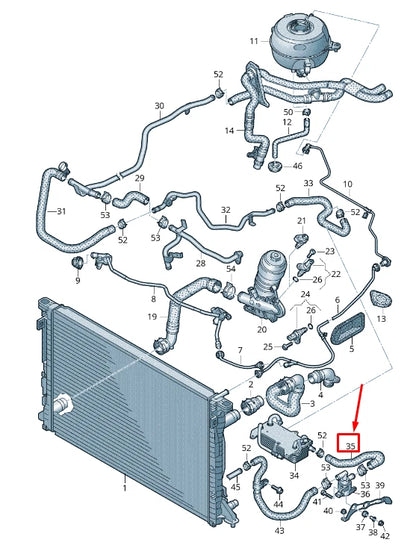 NEW AUDI A6 4A C8 ENGINE COOLANT HOSE 4K0121448L