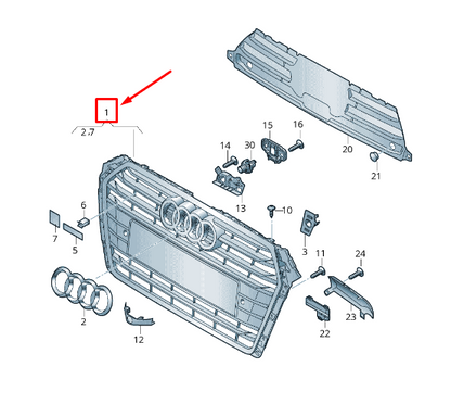 new audi a4 avant b9 radiator grille 8w0853651acrn4 8w0853651ac rn4 original