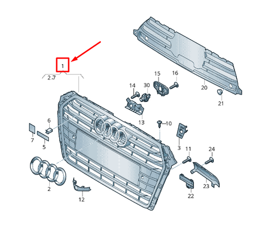 new audi a4 avant b9 radiator grille 8w0853651acrn4 8w0853651ac rn4 original
