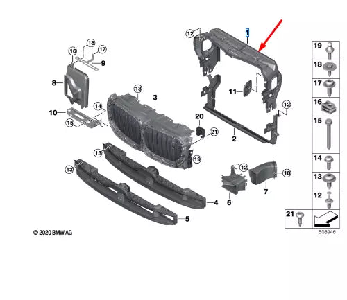 NEW BMW X5 G05 TOP RADIATOR AIR DUCT GUIDE 51747421675 ORIGINAL