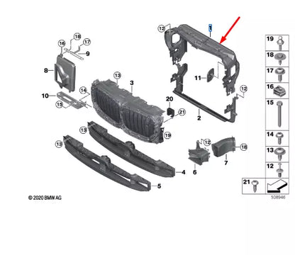 NEW BMW X5 G05 TOP RADIATOR AIR DUCT GUIDE 51747421675 ORIGINAL
