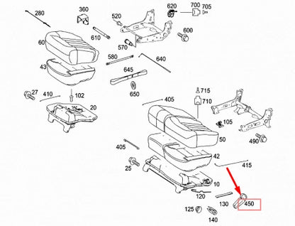 NEW MB GL-CLASS X164 REAR LEFT SEAT RELEASE HANDLE A16492011648K67 ORIGINAL
