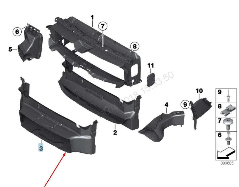 NEW BMW 3 GT F34 RADIATOR M SPORT LOWER AIR DUCT 51748057202 8057202 2016