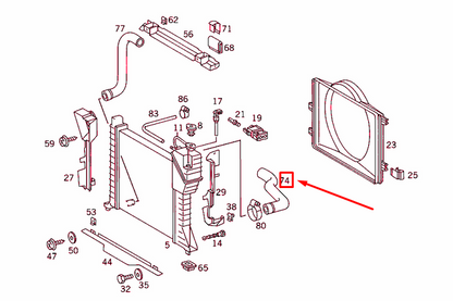new mercedes-benz sprinter w903 radiator coolant hose a9015011582 original