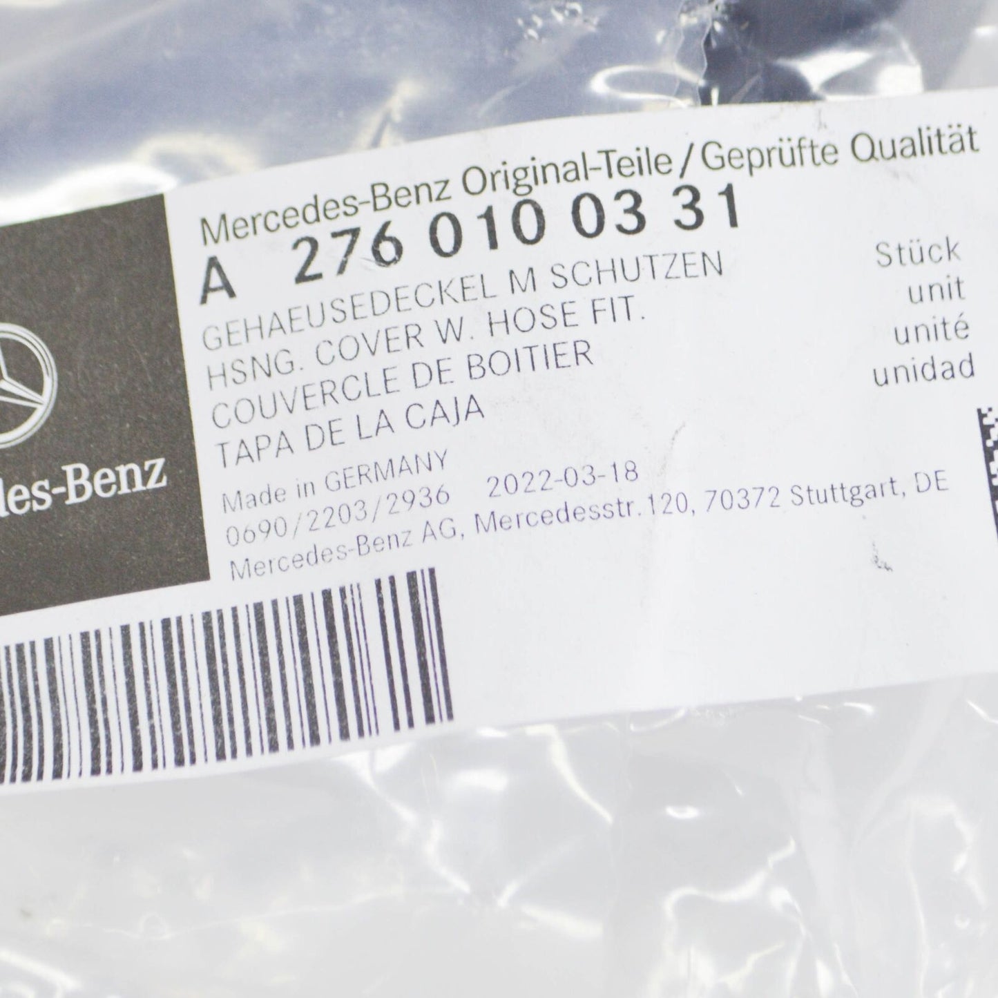 NEW MERCEDES-BENZ ML W166 ENGINE CRANKCASE VENT VALVE A2760100331 ORIGINAL