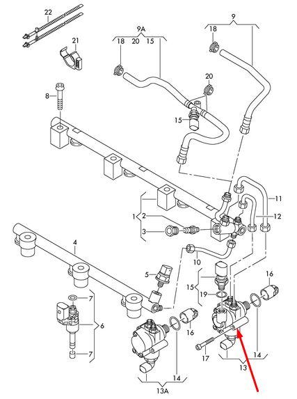 new vw touareg 7l high pressure fuel pump 03h127025c 3.6 petrol 206kw original