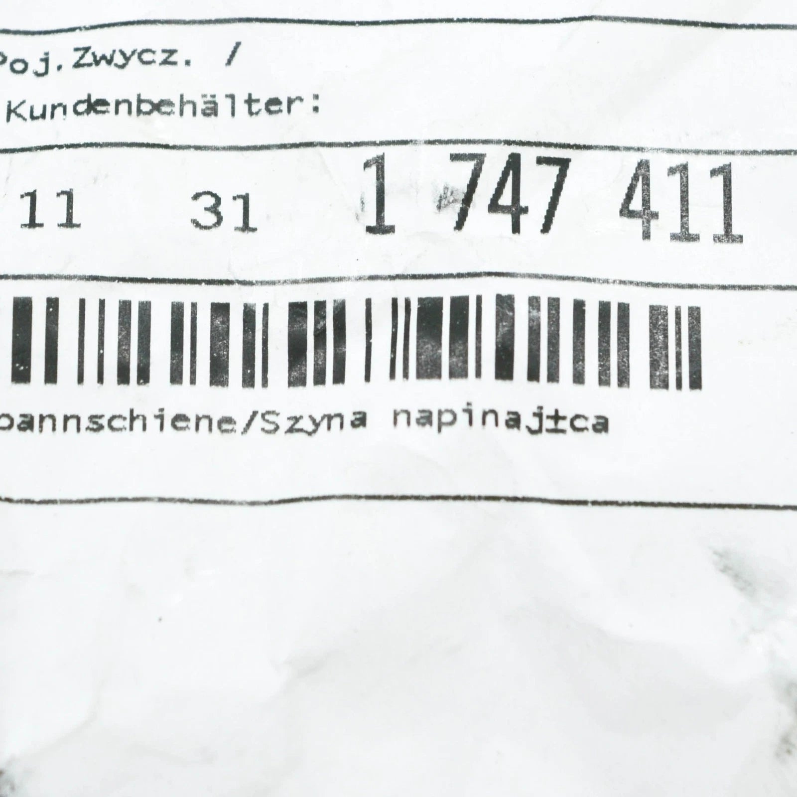 NEW BMW 7 E38 3.0I 160KW ENGINE TIMING CHAIN GUIDE RAIL 11311747411 ORIGINAL