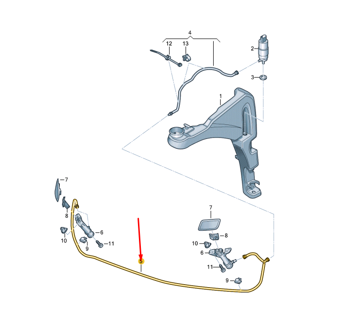 NEW AUDI TT FV HEADLIGHT WASHER SYSTEM HOSE 8S0955970A ORIGINAL