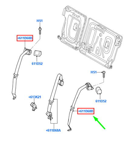 new ford mondeo mk4 rear side outer seatbelt 1856849 9g9n-611b69-cd3yyw original