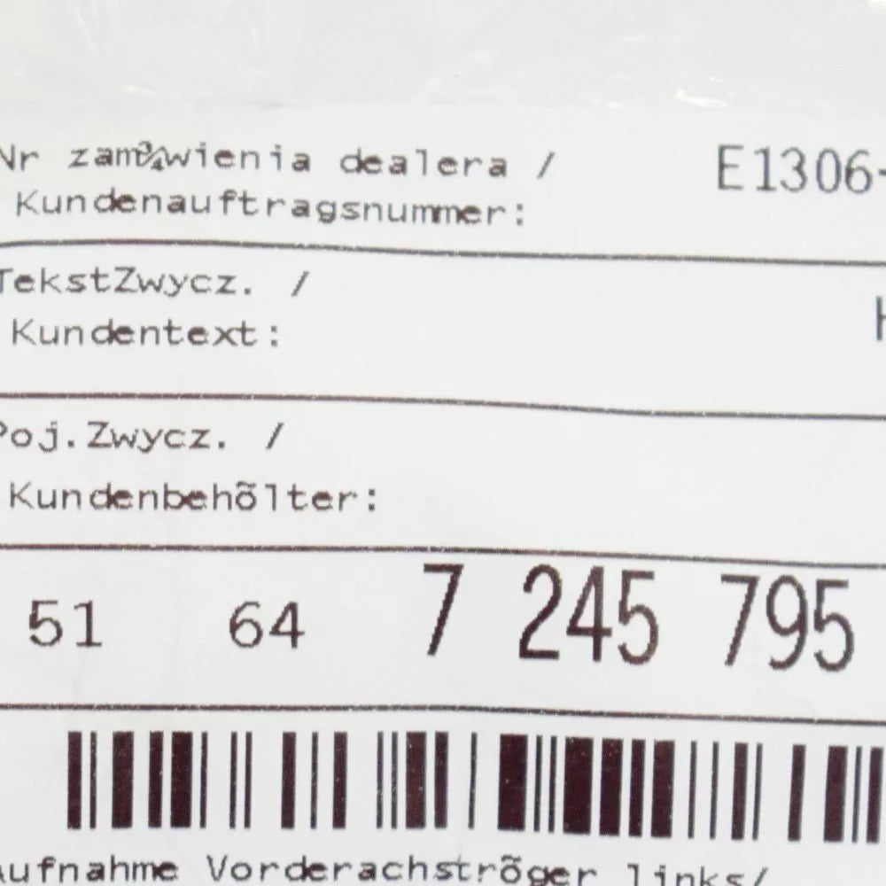 NEW BMW 3 F30 FRONT AXLE CARRIER BRACKET LEFT SIDE 51647245795 ORIGINAL