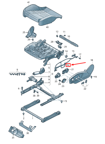 NEW AUDI Q7 4M FRONT LEFT SEAT FRAME TRIM PANEL BRACKET 4M8882633 ORIGINAL