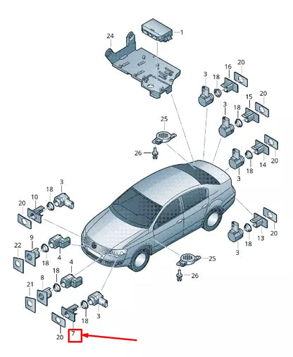 NEW VW GOLF VI 5K MK6 PARKING AID SENSOR BRACKET 5K0919491B ORIGINAL