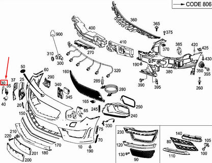 NEW MERCEDES-BENZ SL R231 FRONT LH HEADLAMP WIPER COVER A23186900089999 ORIGINAL