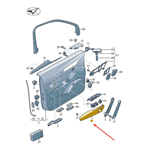 NEW AUDI Q5 FY FRONT LEFT DOOR ARMREST 80A867173BQU7 ORIGINAL