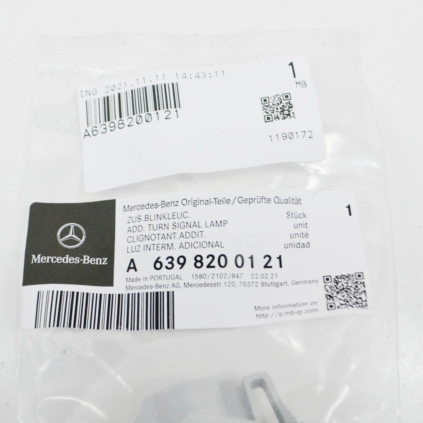 NEW MERCEDES-BENZ VITO W447 FRONT FENDER TURN SIGNAL LAMP A6398200121 ORIGINAL