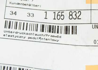 NEW BMW 5 E39 VACUUM PUMP HOSE PIPE 34331165832 1165832 2001 ORIGINAL