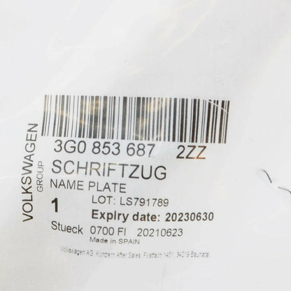 NEW VW PASSAT B8 REAR HIGH CHROME INSCRIPTION BADGE 3G08536872ZZ ORIGINAL