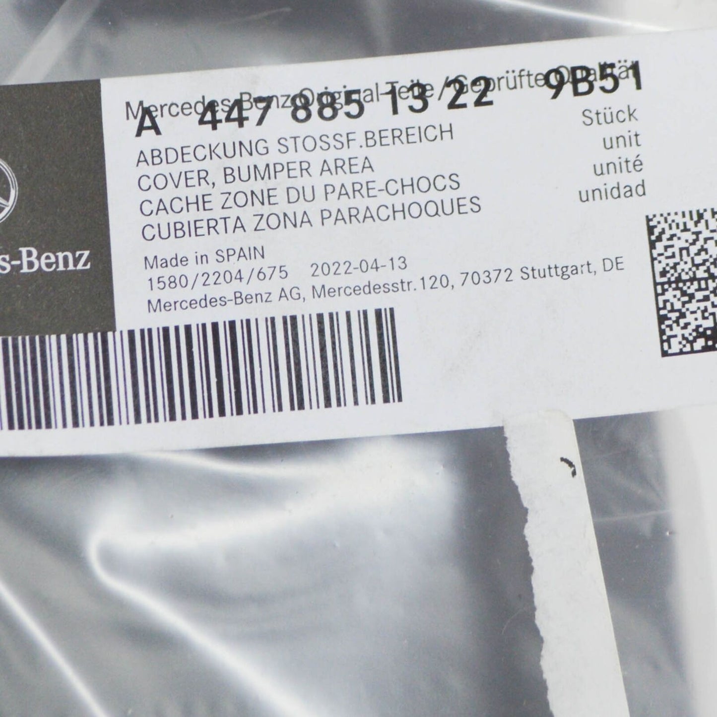 NEW MB VITO W447 REAR BUMPER RIGHT BOTTOM COVER A44788513229B51 ORIGINAL