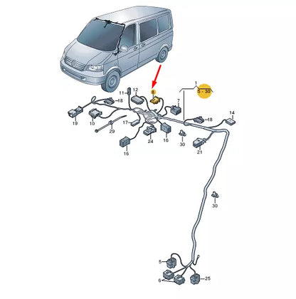 NEW VW TRANSPORTER VI T6 FLAT CONTACT HOUSING 5 PIN 3B0972705 ORIGINAL