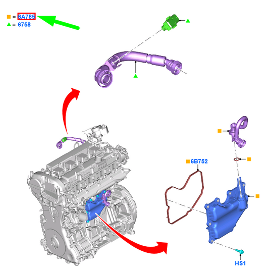 new ford focus mk3 c346 oil separator 2011048 g1fe-6a785-ab original