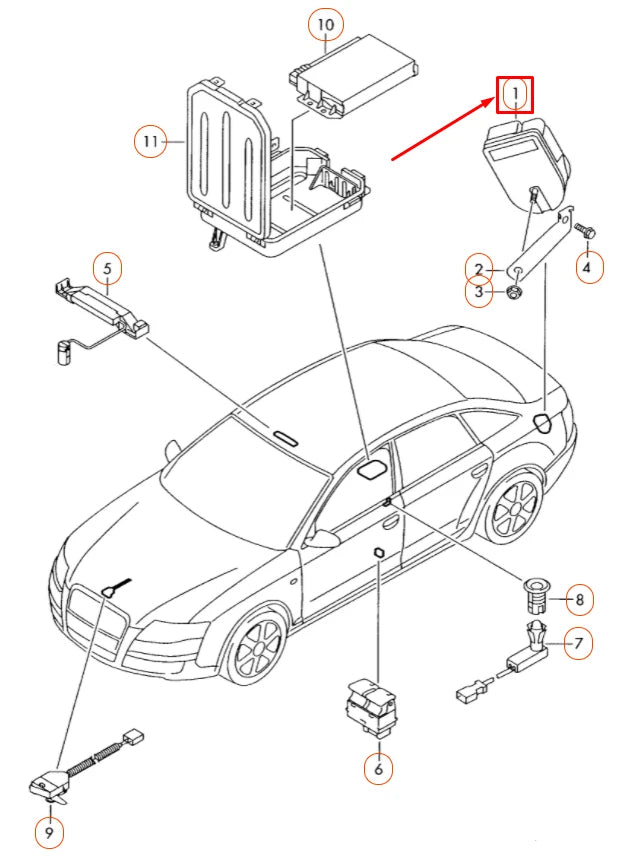 NEW AUDI A4 B7 ALARM SIREN 8L0951605A ORIGINAL