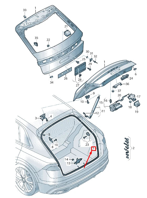 NEW AUDI Q8 4MN REAR HATCH SEAL 4M8827705C ORIGINAL