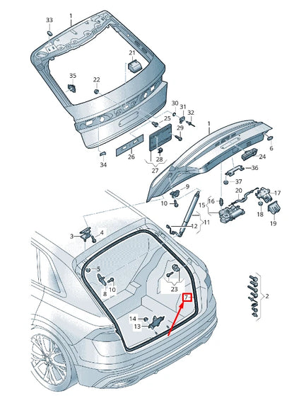 NEW AUDI Q8 4MN REAR HATCH SEAL 4M8827705C ORIGINAL