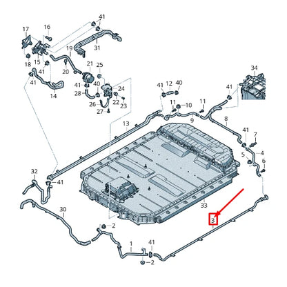 NEW AUDI E-TRON GE DRIVE MOTOR INVERTER COOLANT LINE 4KE145948F