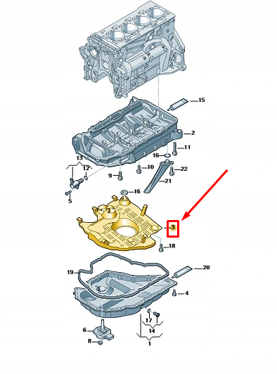 new audi a4 avant b8 lower oil pan insert 06l103138e original