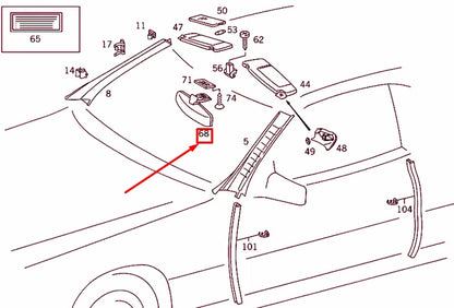 NEW MERCEDES-BENZ AL R129 INSIDE REAR VIEW MIRROR A12981000175076