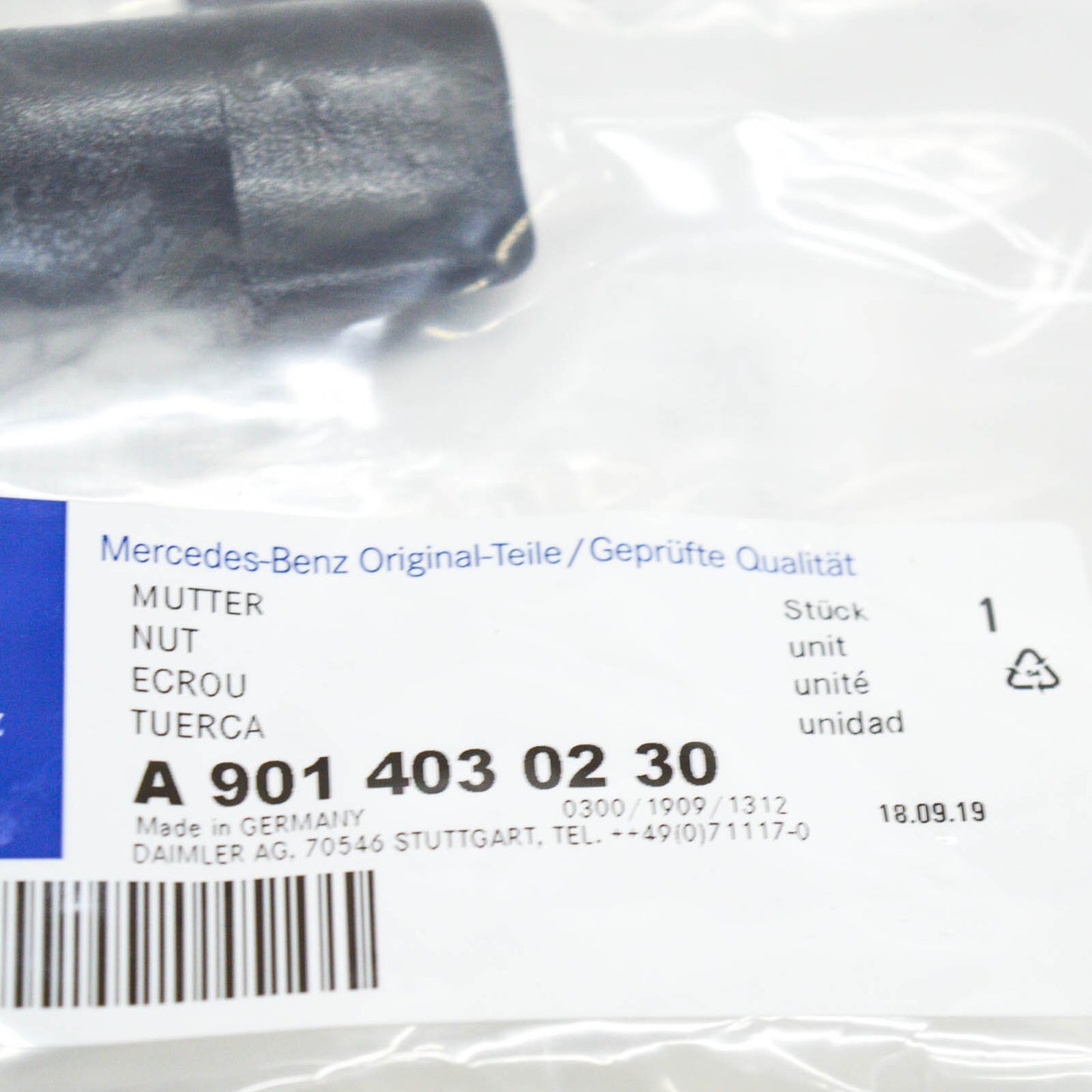 new mercedes-benz sprinter 903 spare wheel carrier nut a9014030230 original