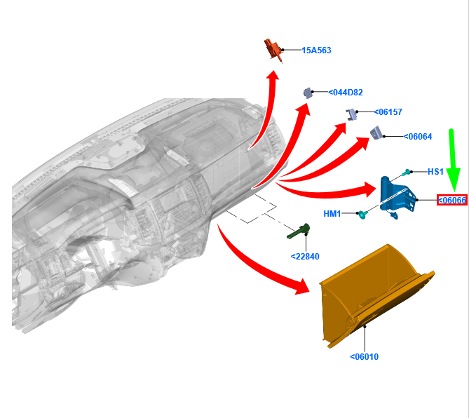 new ford ranger t6 mk1 glove box bump stop lhd 1923933 original