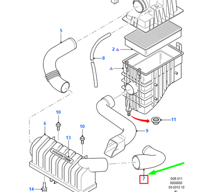 new ford transit mk3 air box hose pipe tube 4334272 1c15-9c623-cc original
