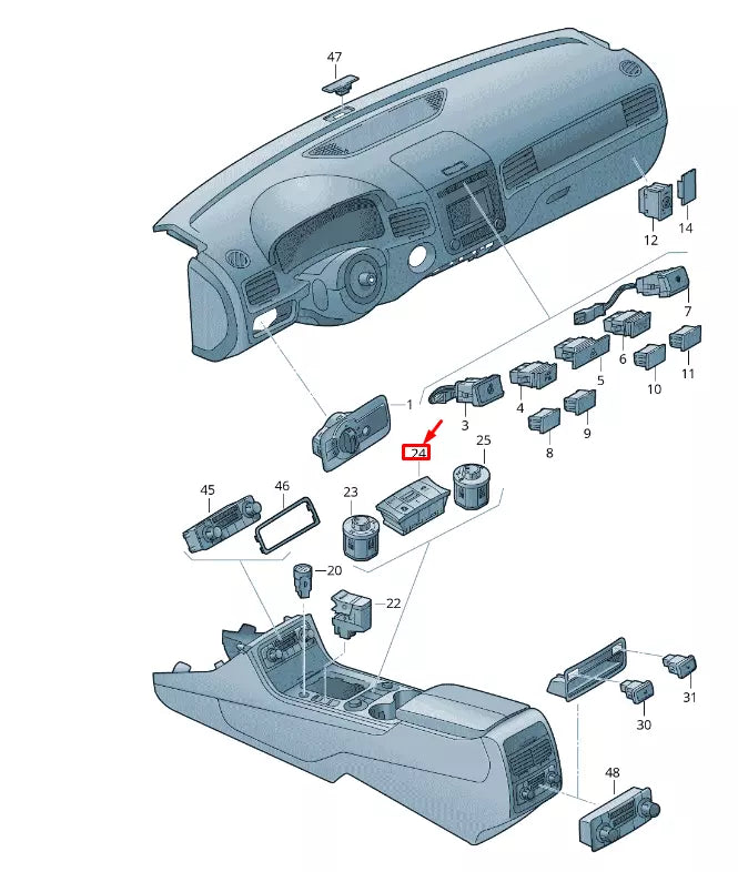 NEW VW TOUAREG 7P HYBR. OPERATION ESP CDC LOCK CONTROL PANEL 7P6927127Q