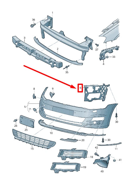 NEW VW GOLF MK7 FRONT RIGHT BUMPER BRACKET 5G0807724B