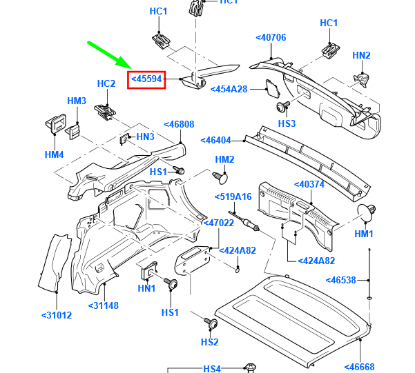 new ford mondeo mk3 tailgate right trim assy 7s71-a42906-ah3zhe 1825035 original