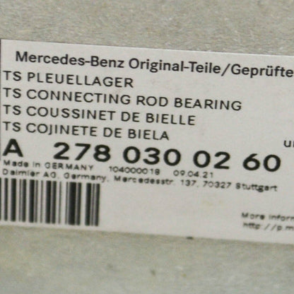 NEW MERCEDES-BENZ GLE W166 ENGINE CONNECTING ROD BEARING A2780300260 ORIGINAL