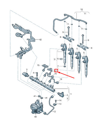new audi a5 sportback 8t fuel rail pressure pipe 03l130301al original