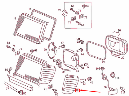 NEW MERCEDES-BENZ E W124 FRONT LEFT BLINKER LIGHT A1248260943 ORIGINAL