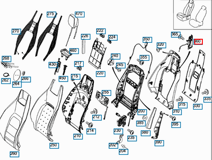 NEW MERCEDES BENZ E C207 FRONT SEAT BACKREST LOCK RIGHT A20791092069051 ORIGINAL