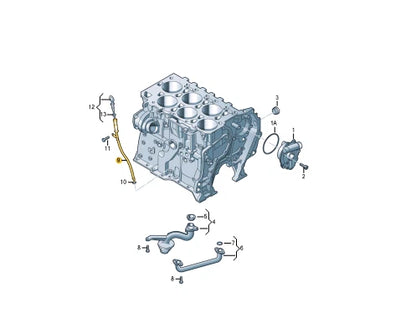 NEW VOLKSWAGEN ATLAS CA1 ENGINE OIL DIPSTICK TUBE 03H115629P