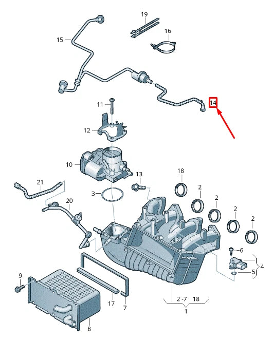 NEW VOLKSWAGEN CADDY 2K MK3 INTAKE SYSTEM CONNECTING HOSE 03F133514H
