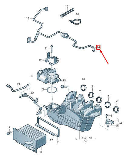 NEW VOLKSWAGEN CADDY 2K MK3 INTAKE SYSTEM CONNECTING HOSE 03F133514H