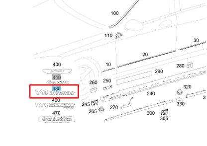 NEW MB S W222 AMG FRONT FENDER WING LETTERING BADGE A2228175200 ORIGINAL